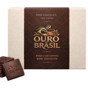 Carrés de Chocolat Noir 70% au Café Brésilien - Ouro do Brasil