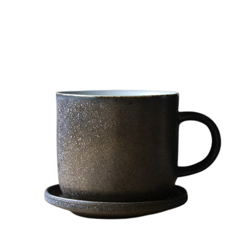Service à café avec 1 tasse et 1 assiette à café Japonaises. Japon Style Rétro – Image 2